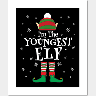 I'm The Youngest Elf Matching Family Christmas Pajama Shirt Posters and Art